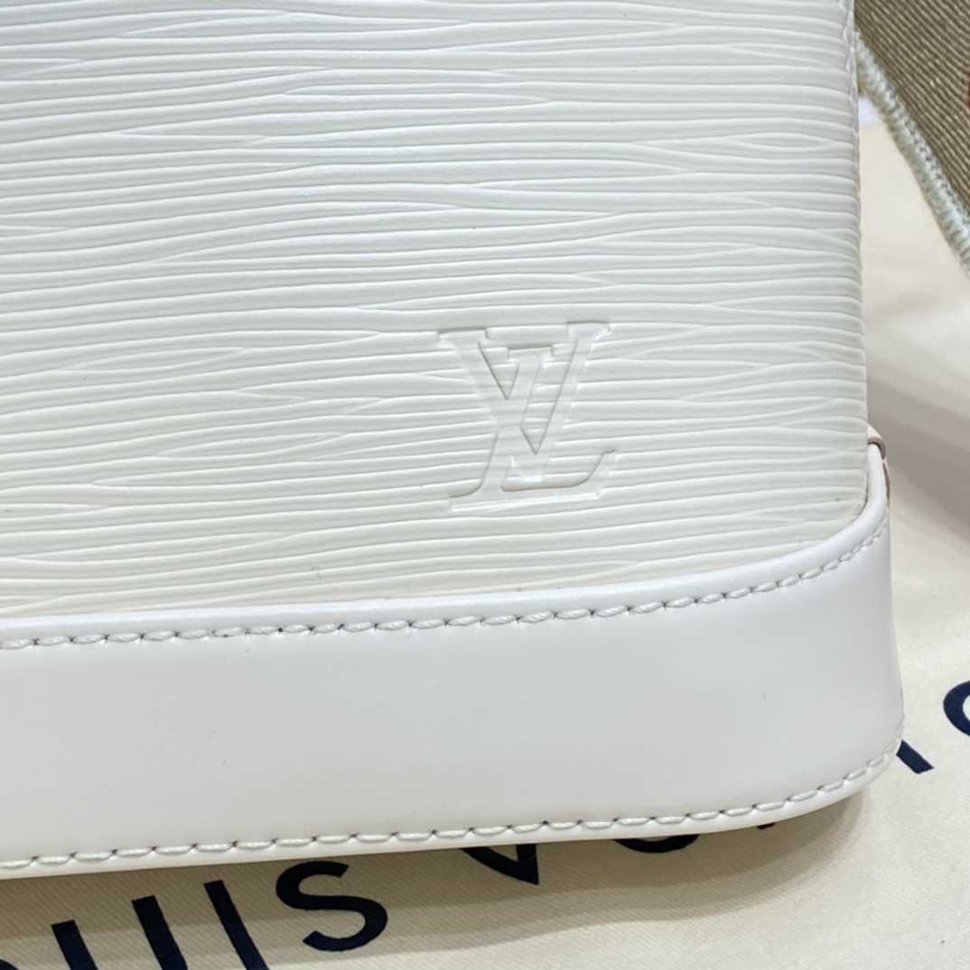 Louis Vuitton ALMA BB Epi Leather Handbag M58706 Quartz White